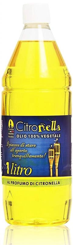 CITRONELLA OLIO COMBUSTIBILE PER TORCE DA GIARDINO ESTERNE 100% VEGETALE AIUTA AD ALLONTANARE LE ZANZARE 1 LT