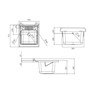 Lavatoio 45x50 bianco maniglia sinistra