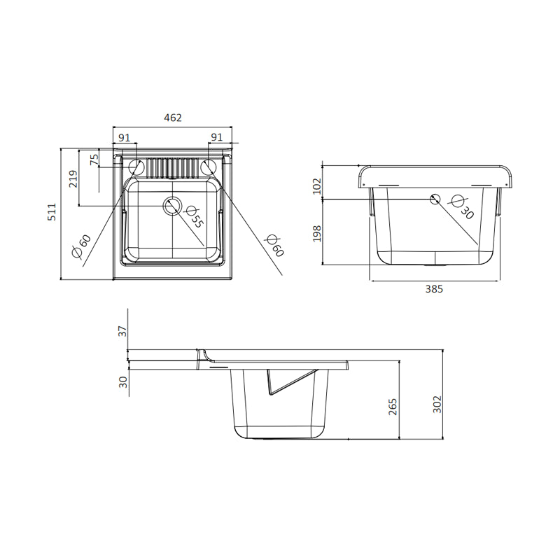 Lavatoio 45x50 bianco maniglia sinistra