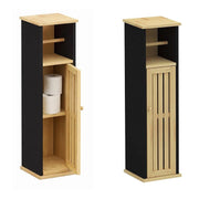 MOBILE PORTA CARTAIGENICA IN MDF NERO CON ANTA IN BAMBOO MISURE: 18X18X75 CM