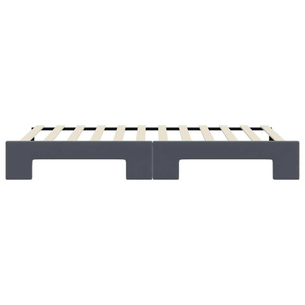 Divano Letto con Letto Estraibile Grigio Scuro 80x200cm Velluto