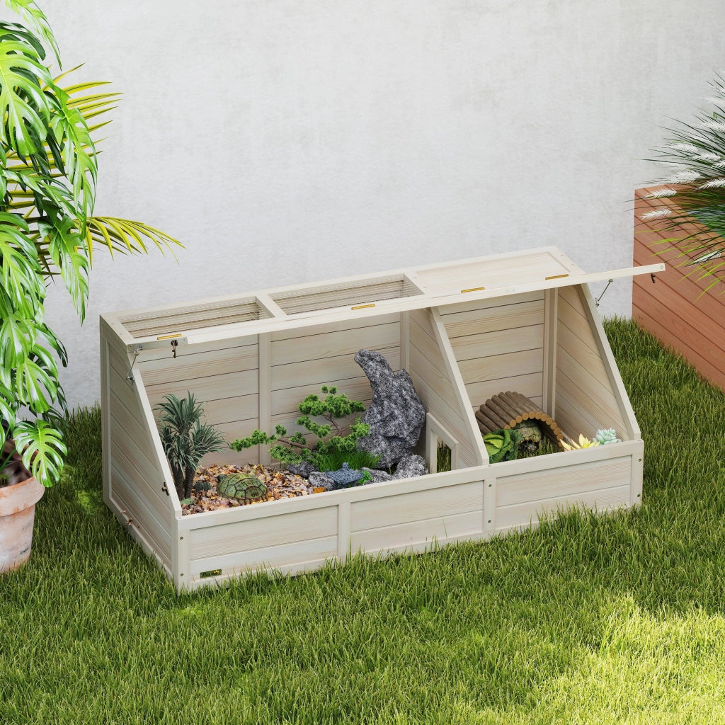 Gabbia per animali domestici in legno con coperchio ¨C Minimal ¨C 2 scomparti, colore naturale