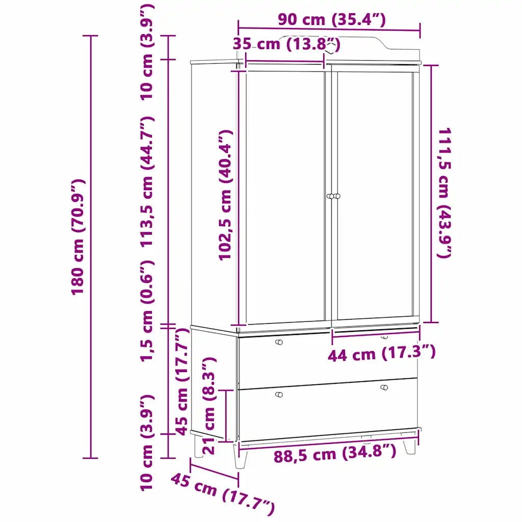 vidaXL Armadio con Lavagna con cassetto Bianco Legno multistrato