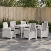 Set da Pranzo per Giardino 7 pz Bianco e Antracite PP 3430144