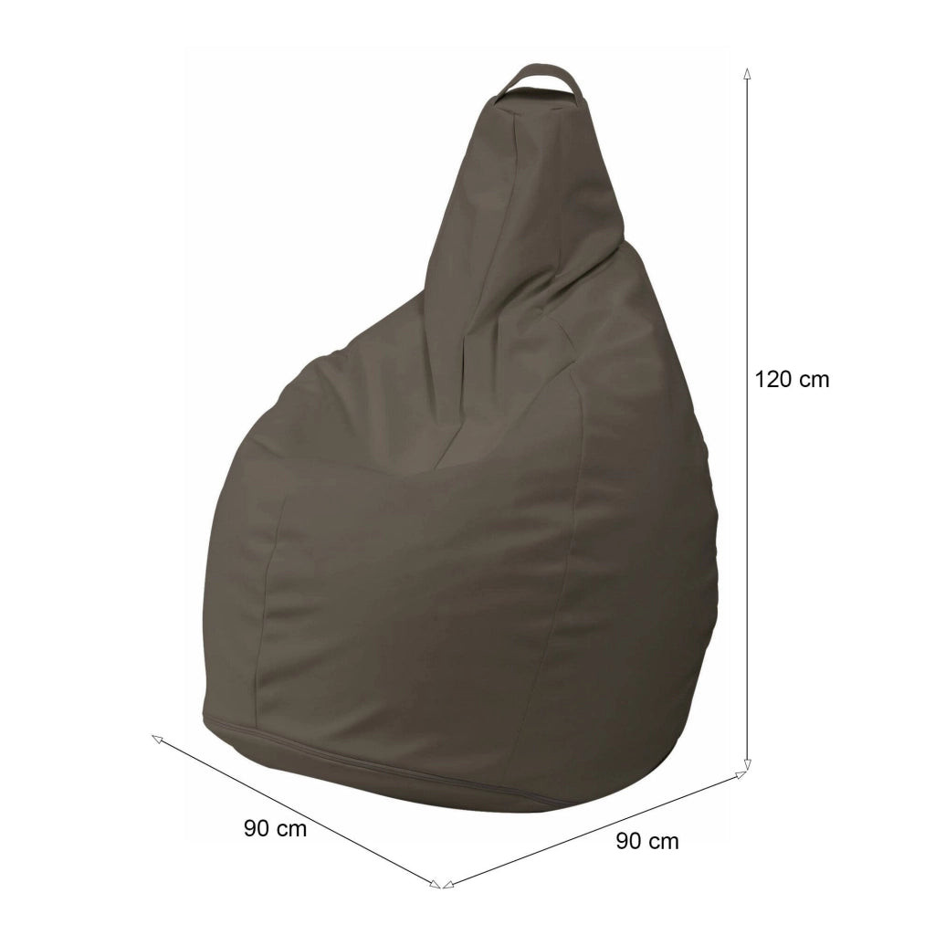 Pouf Aunter, Poltrona multiuso, Poltroncina sacco, Pouf poggiapiedi, Made in Italy, 90x90 h120 cm, Beige