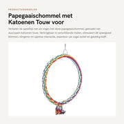 Pappagallino con Anello - Corda di Cotone - Giocattolo per Uccelli - Ideale per Interno/Esterno - Dimensioni Piccole/Grandi - Stimola l'Attività - Giocattolo per Uccelli