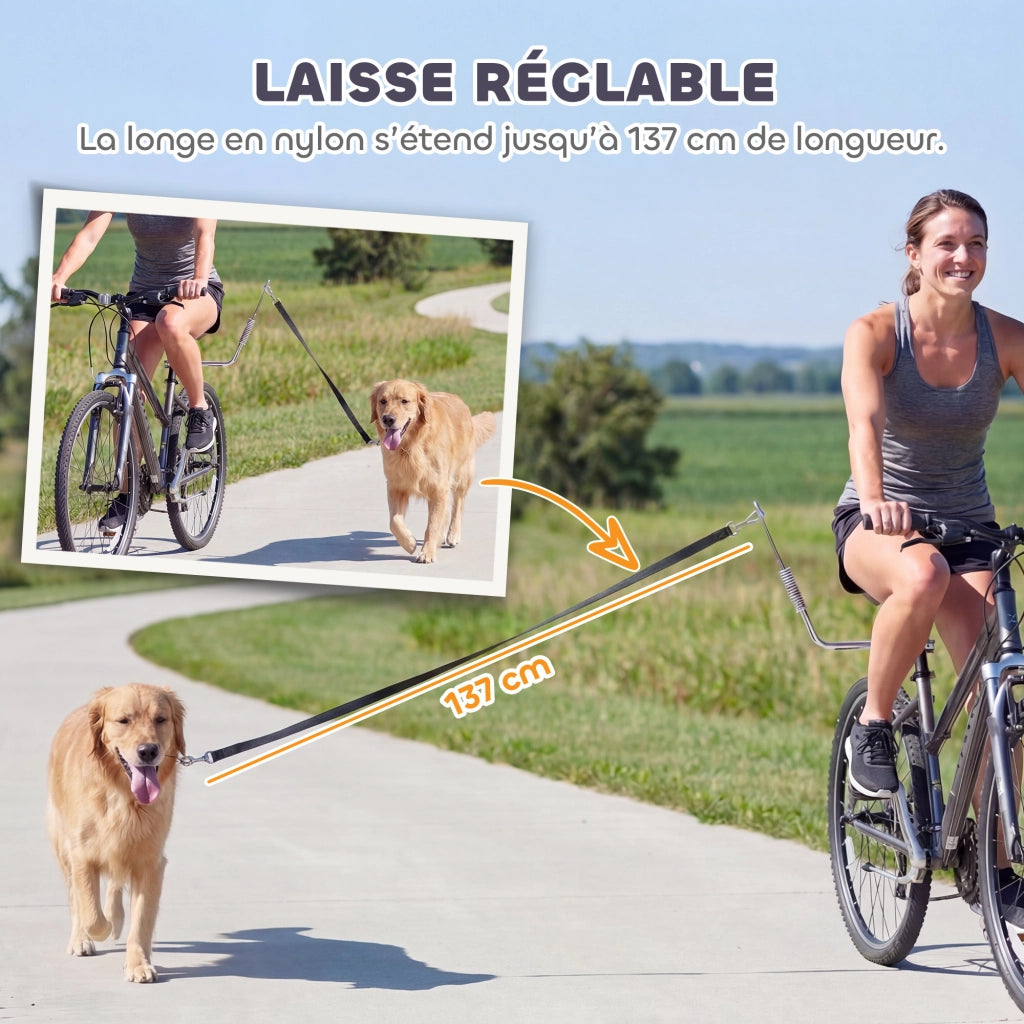 Supporto Bicicletta per Cane 180 cm ¨C zephmum ¨C Acciaio Inox, Argento