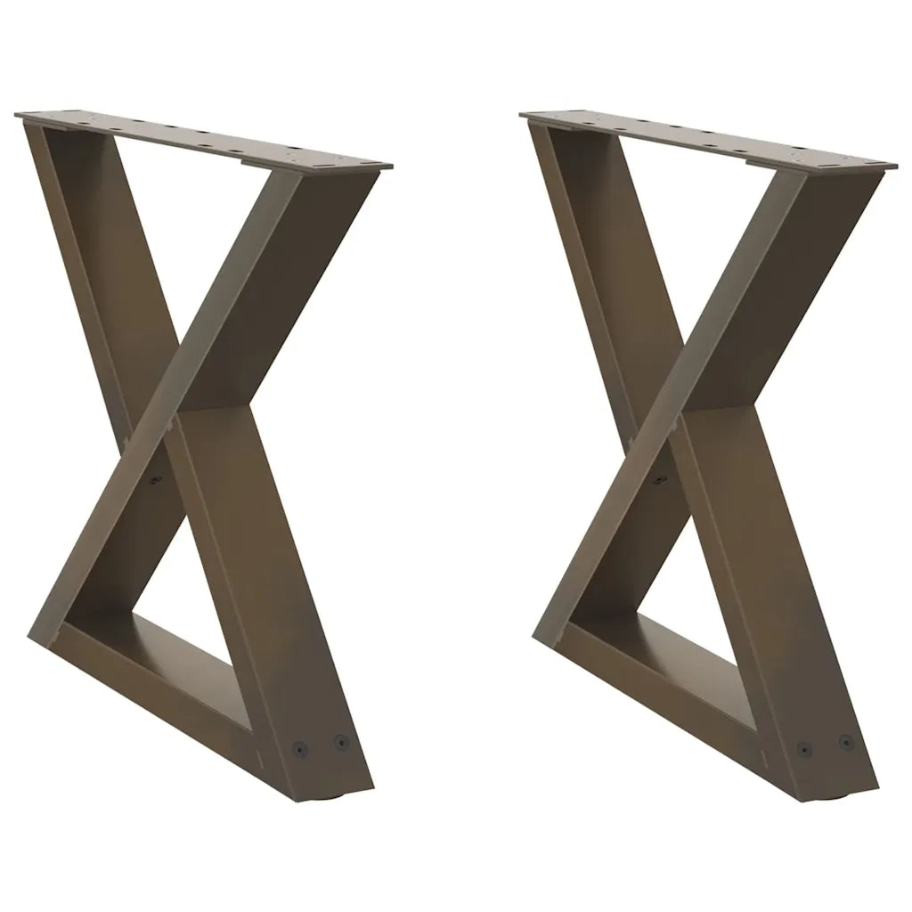 vidaXL Gambe per Tavolino da Caffè 2 pz in Acciaio Naturale 60x(42-43,3) cm Acciaio
