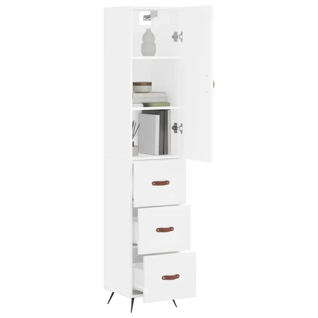 Credenza Bianca 34,5x34x180 cm in Legno Multistrato 3198825
