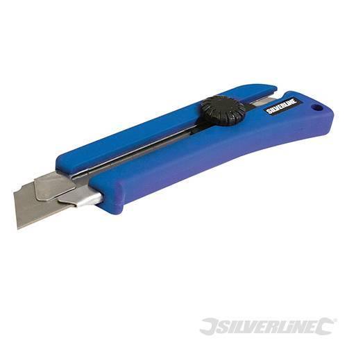 Taglierino Silverline con lama retraibile 25 mm corpo in gomma lama 7 sezioni