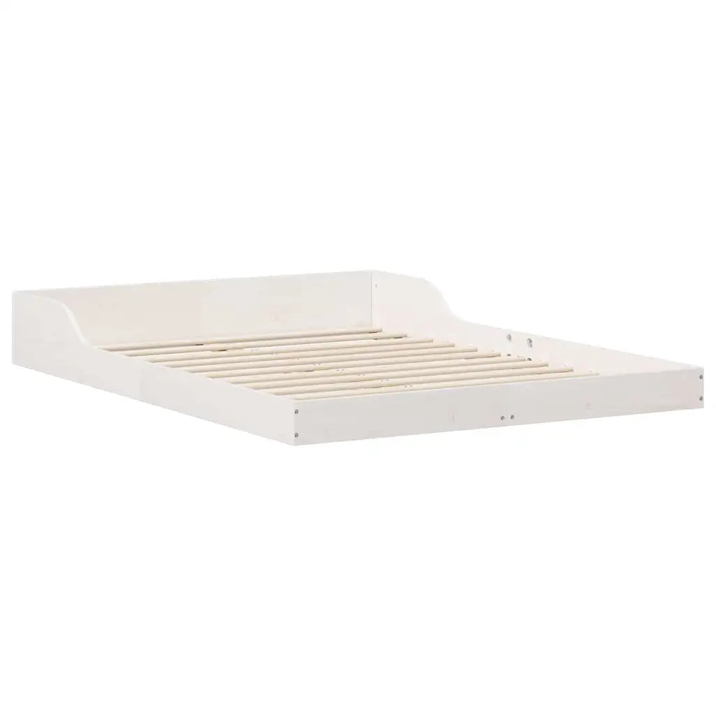 Struttura del letto Bianco 140 x 190 cm Pino massello