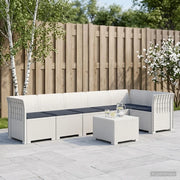 Divano da Giardino 6 Posti con Cuscini Aspetto Rattan PP Bianco 3444117