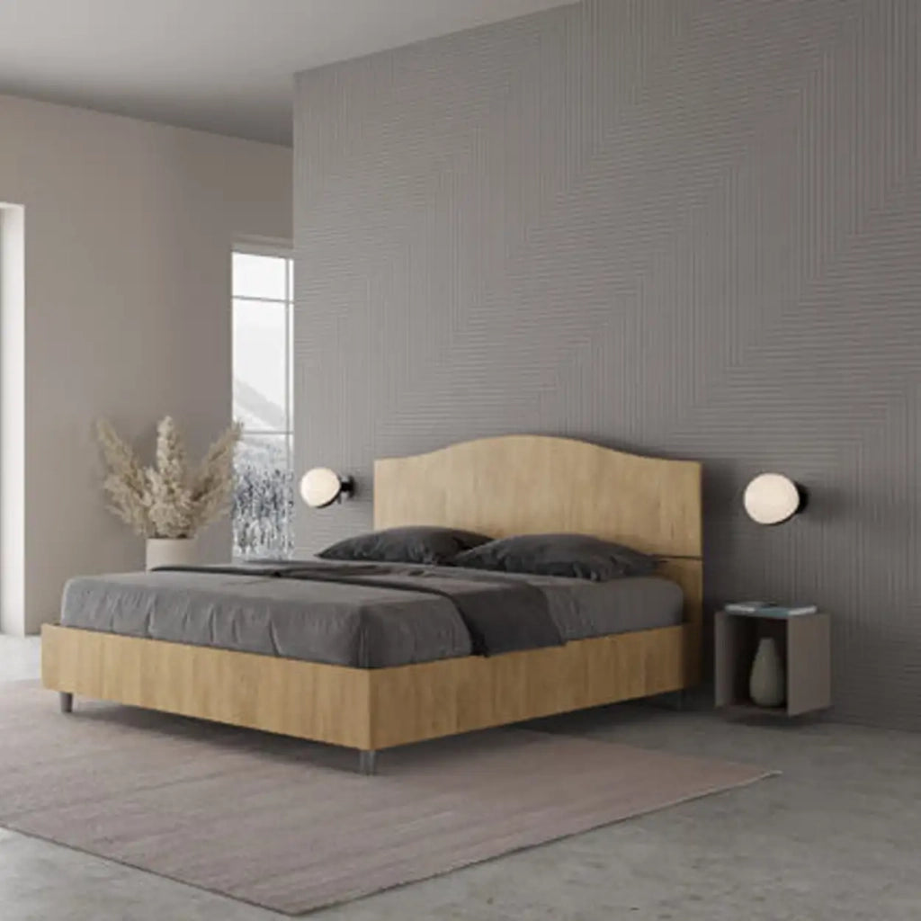 Letto matrimoniale con rete 160x200 quercia Dores