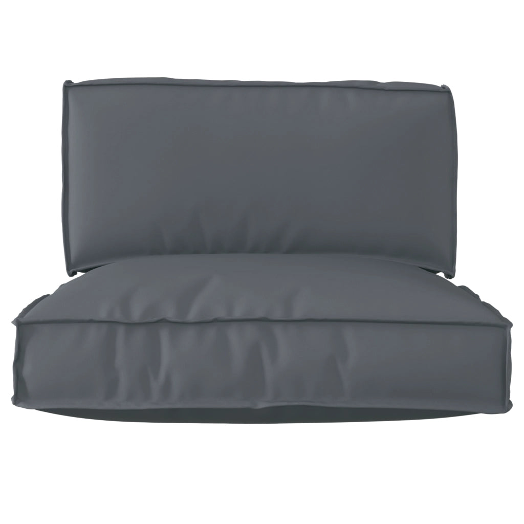 Set di 2 Cuscini per Pallet Antracite Tessuto Oxford