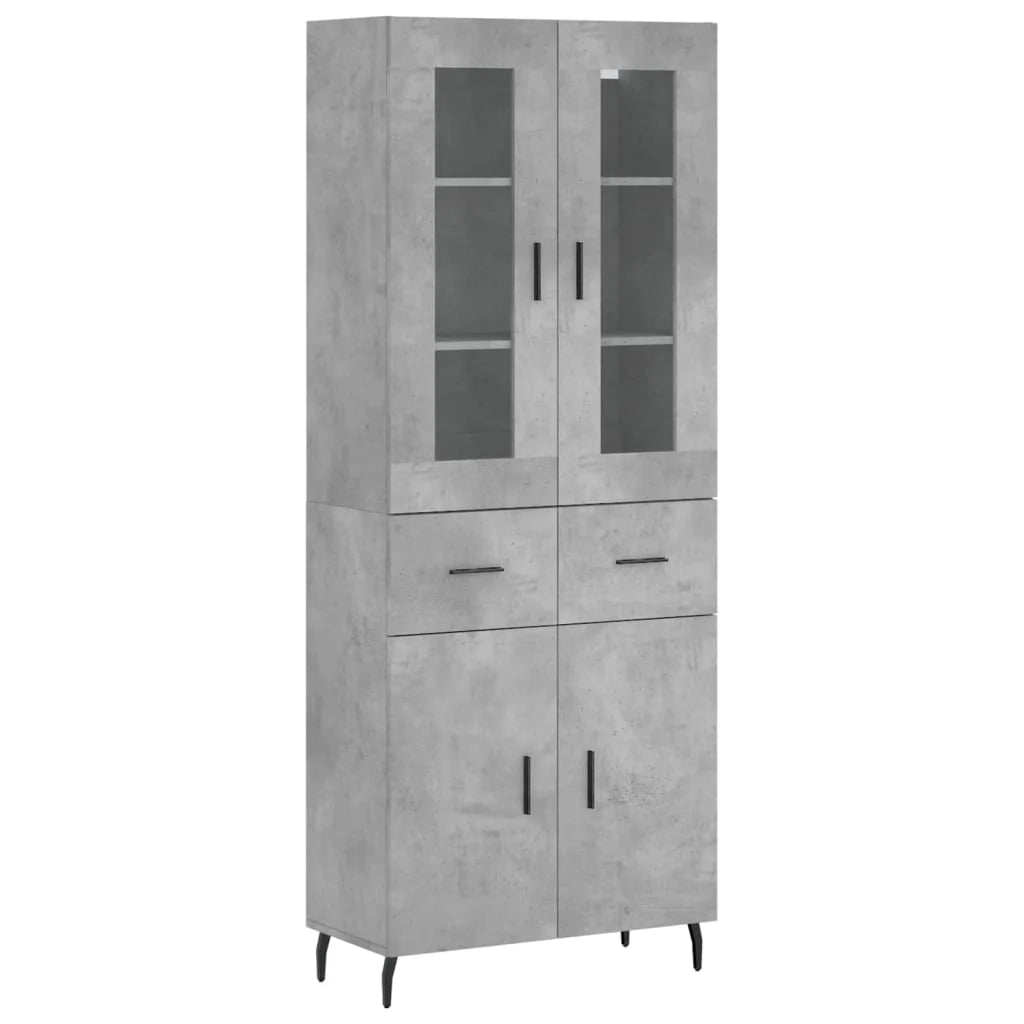 Buffet credenza cassettiera armadio mobile contenitore organizer cucina soggiorno salotto alto 69,5 x 34 x 180 cm legno ingegnerizzato grigio 02_0034639