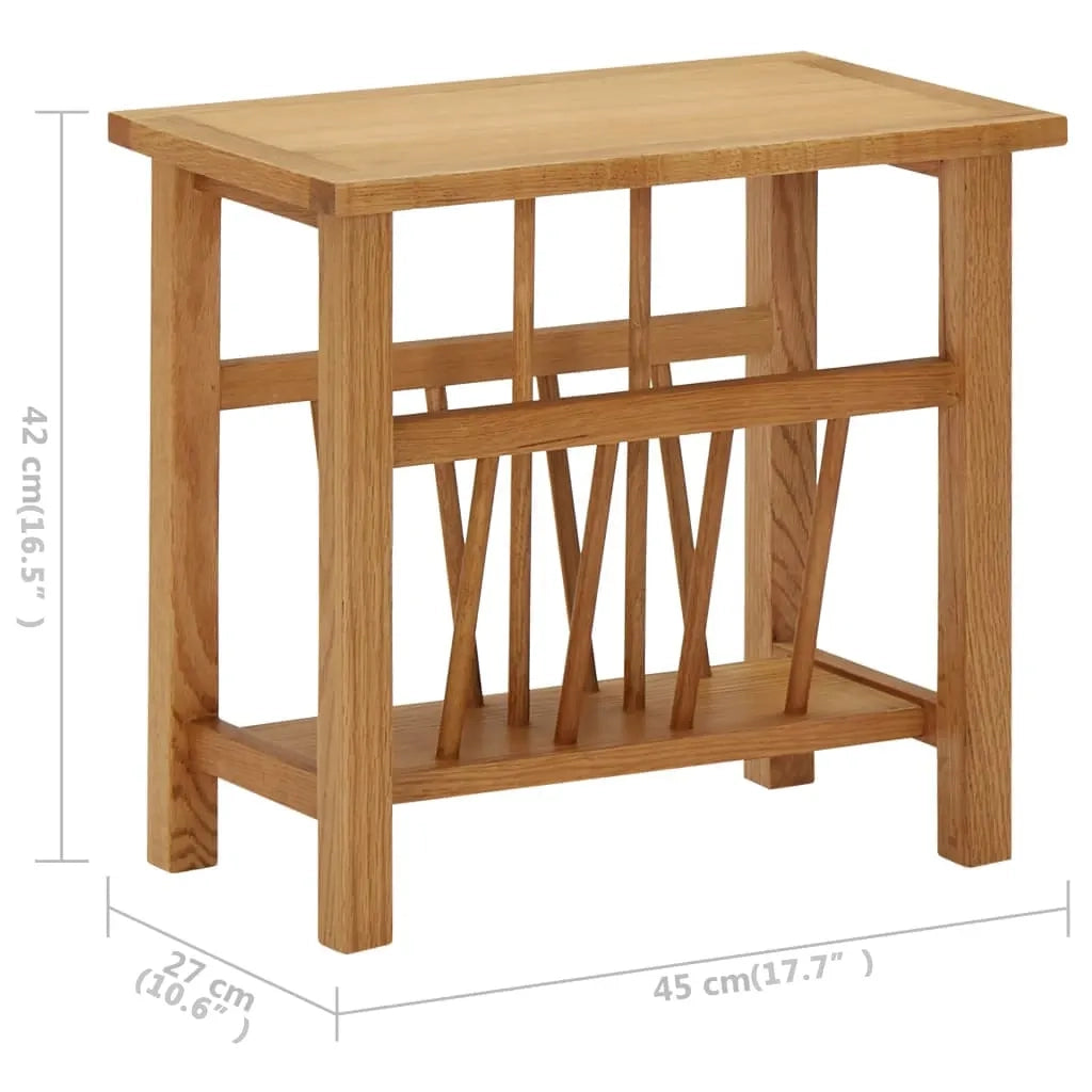 Tavolino con Portariviste-Tavolino da soggiorno-Tavolo 45x27x42 cm Massello di Rovere