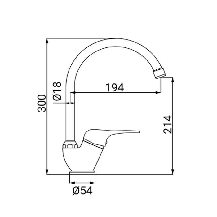 Miscelatore Lavello Bocca Alta Serie Emmy Cromato