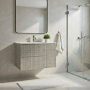 Base sospesa con cassetti cm 100 mod. TRIO CANNETTATO - Grigio Antico