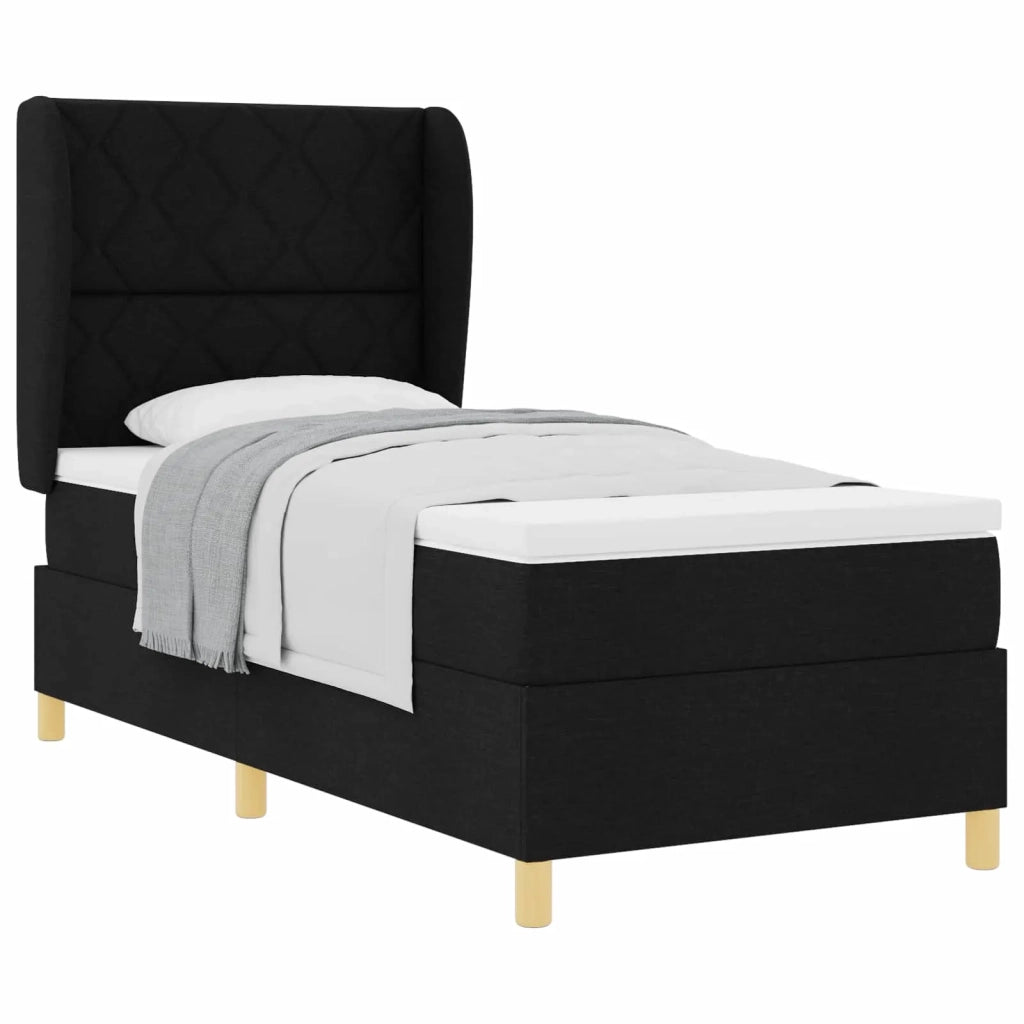 Letto con molle e materasso Grigio Scuro 90x190 cm Tessuto Nero 3340797