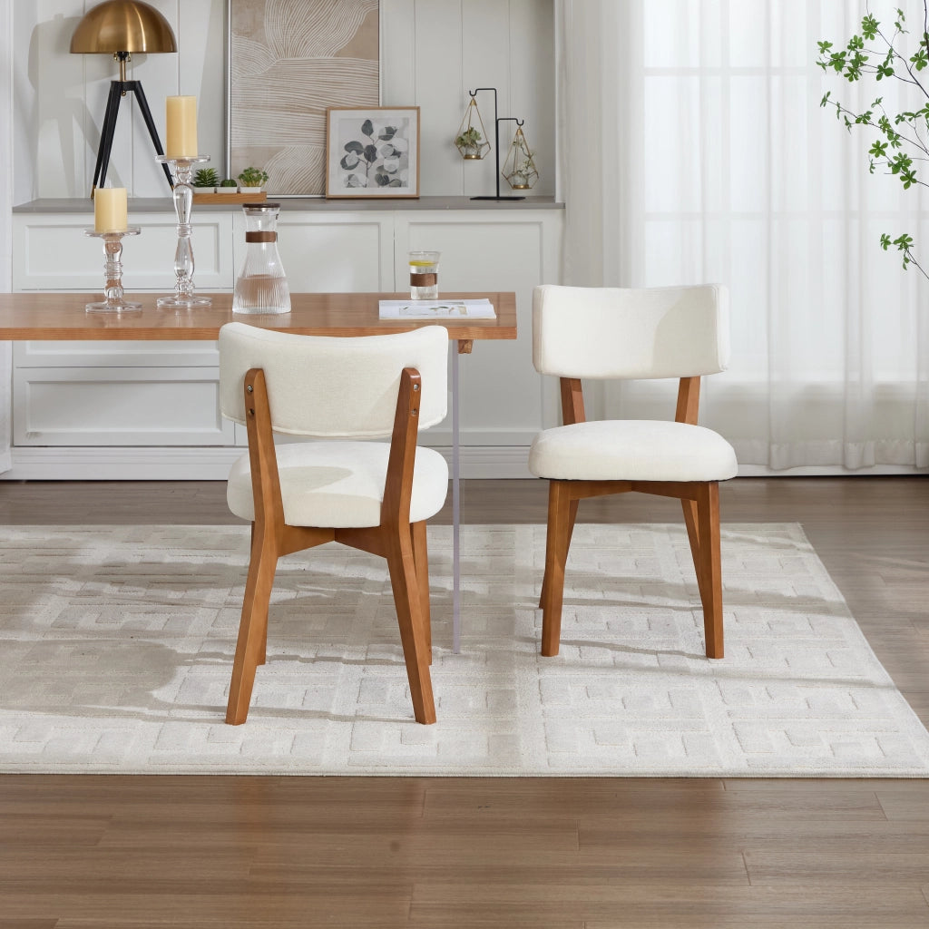 SEDIA Imbottita 54,5x47x77 cm in Legno massello Beige