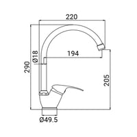 Miscelatore Lavello Bocca Alta Serie Clara Cromato