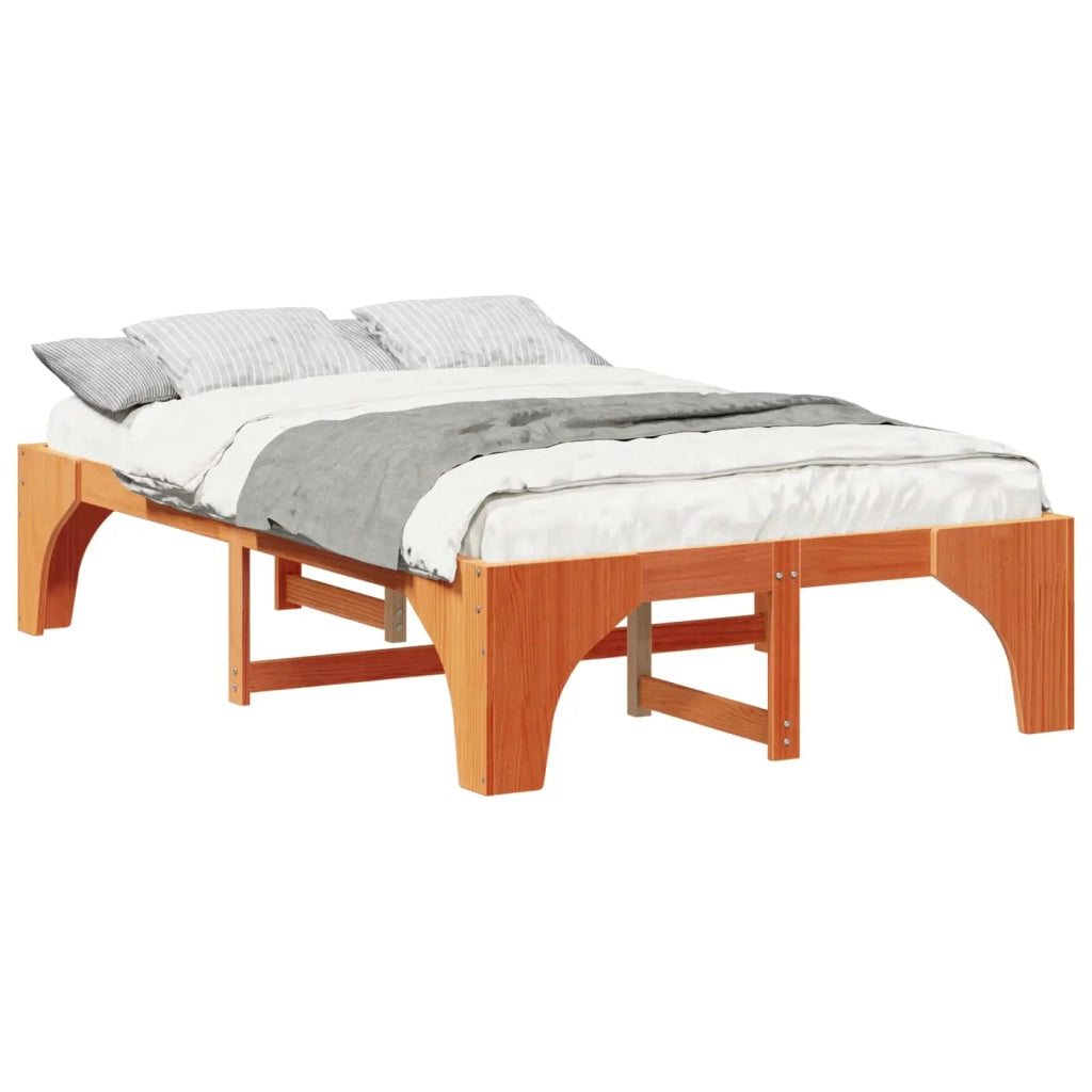 Struttura del letto Marrone 135 x 190 cm Pino massello