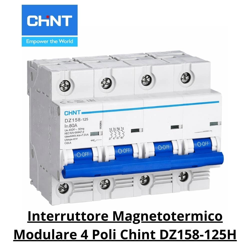 Interruttore magnetotermico modulare 4 poli chint dz158-125h