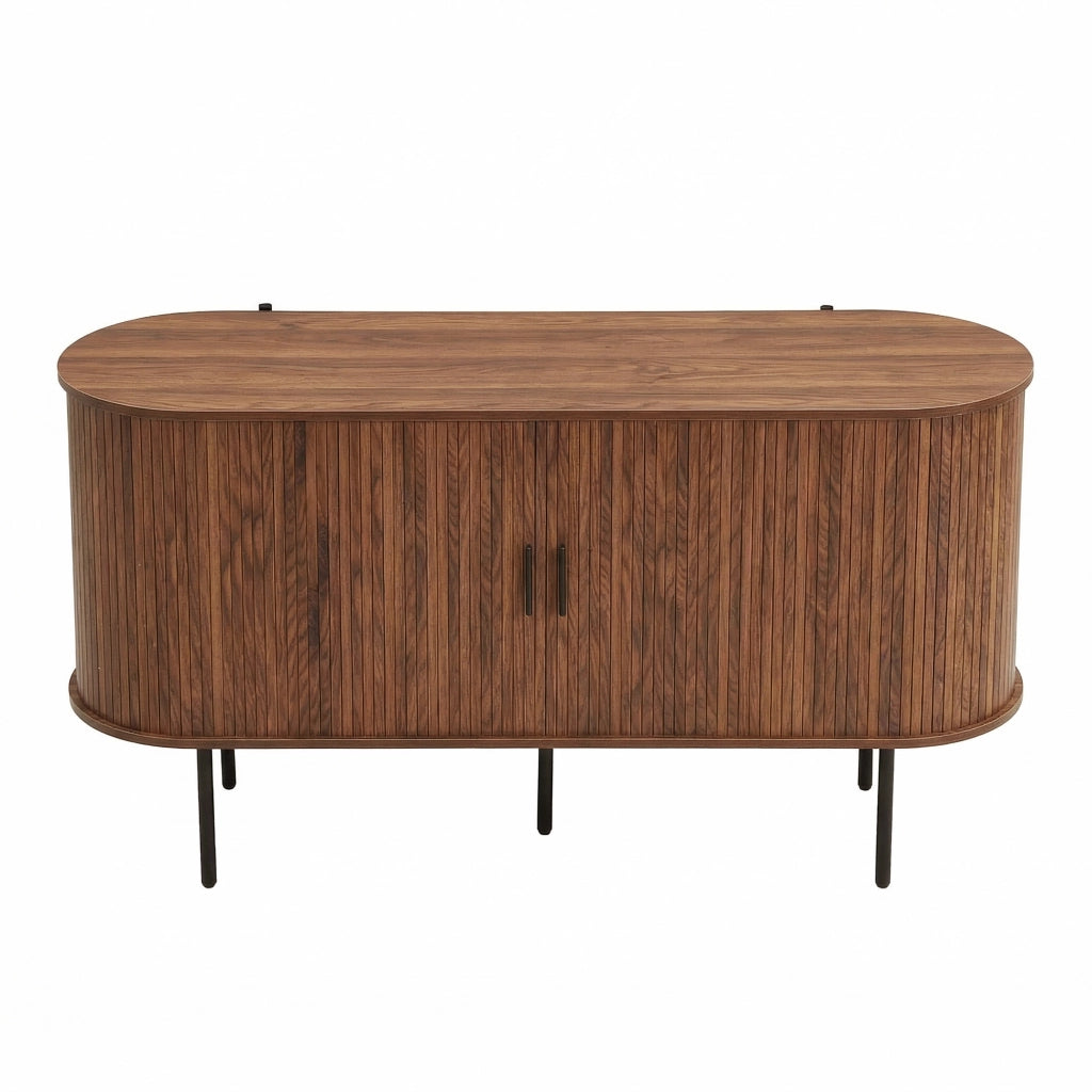Credenza con Ante a Tapparella ¨C Xylo ¨C Legno MDF, Gambe in Metallo, Soggiorno