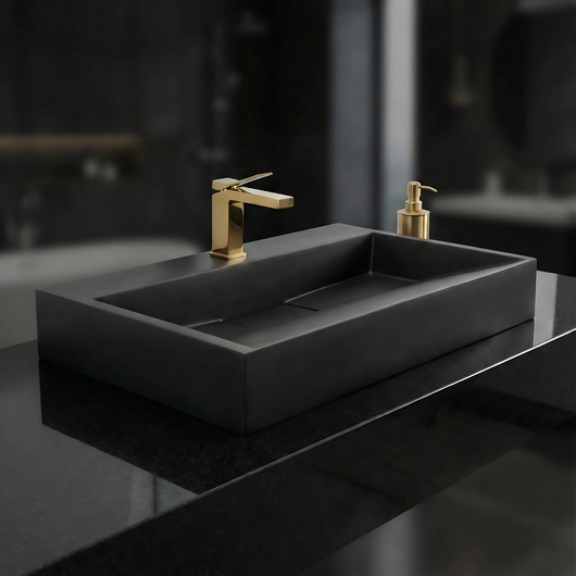 Lavabo In Conglomerato Goya Black Mat 70cm