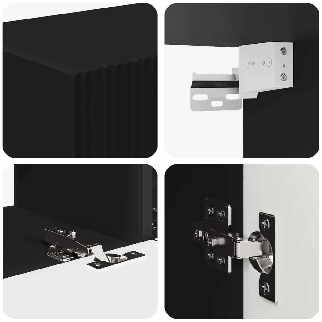 Set mobile TV Montaggio a parete 4 pcs Nero Legno multistrato 3409007