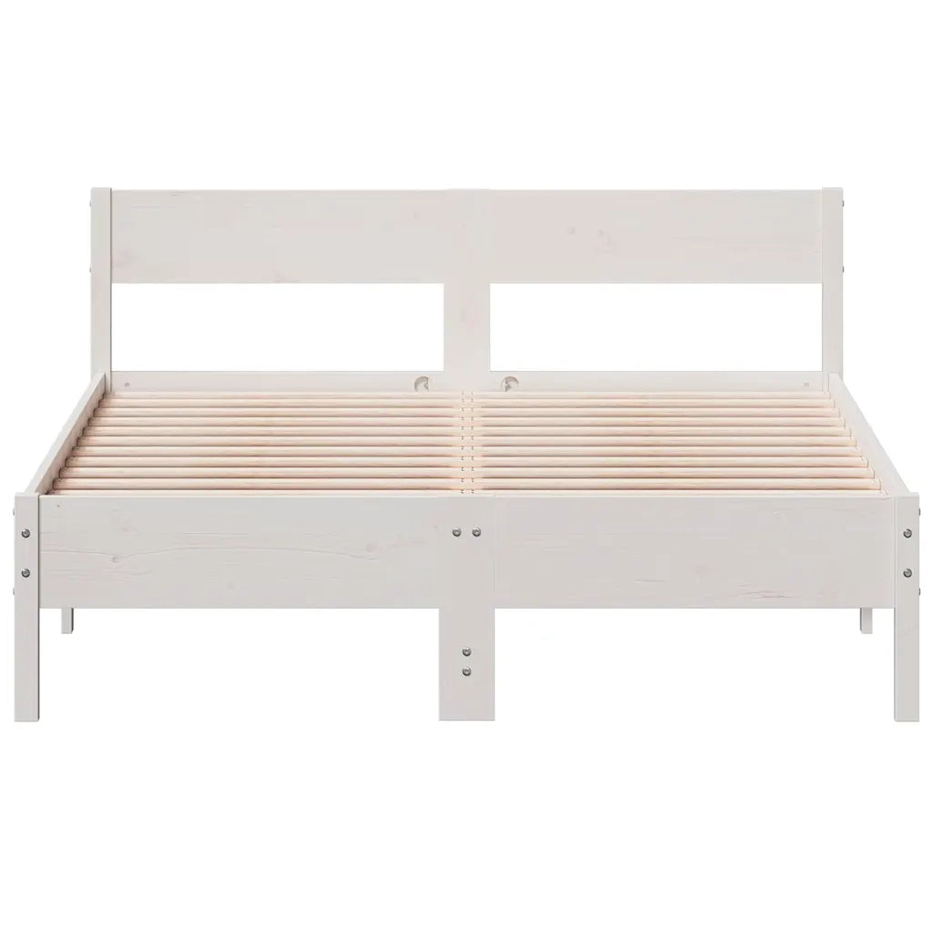 Letto senza Materasso Bianco 120x200 cm Legno Massello di Pino 842755