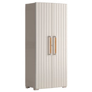 Armadio da Esterno 3 Ripiani 80x45x180H cm in Plastica Keter Groove Alto Sabbia/Beige