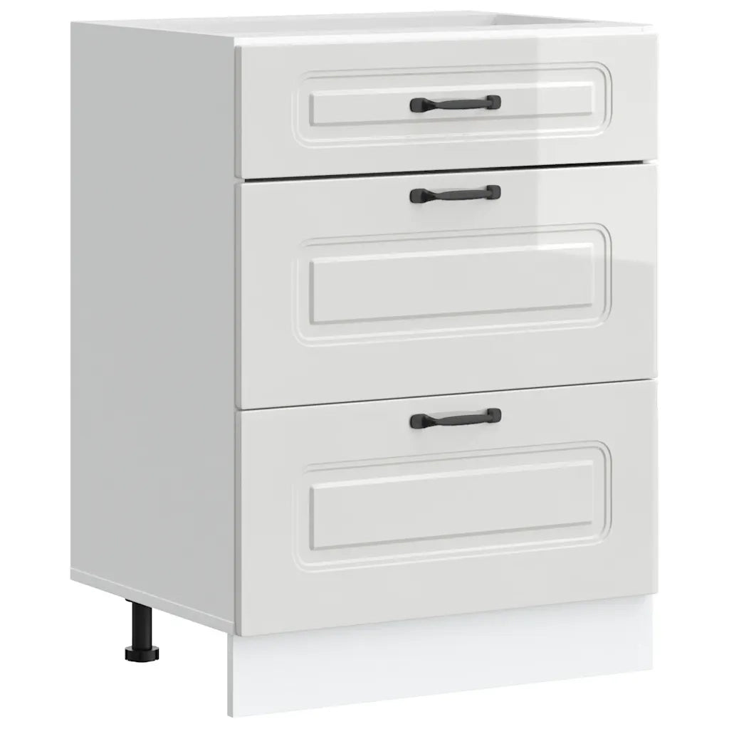 Base da Cucina Kalmar Bianco Lucido in Legno Multistrato