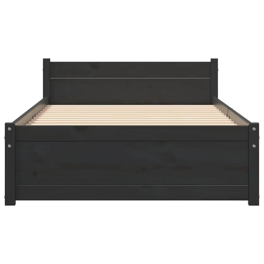 Giroletto Nero in Legno Massello 90x200 cm 815033