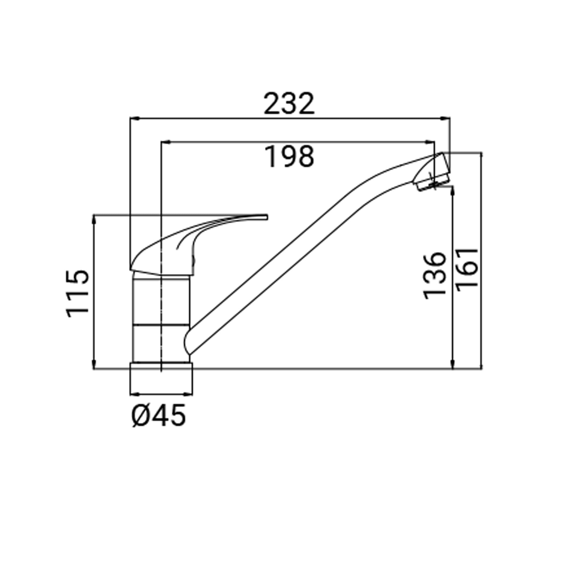 Miscelatore Lavello Bocca Girevole Serie Clara Cromato