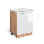 Vicco Mobiletto base cucina Bianco lucido 60 cm PL Marmo