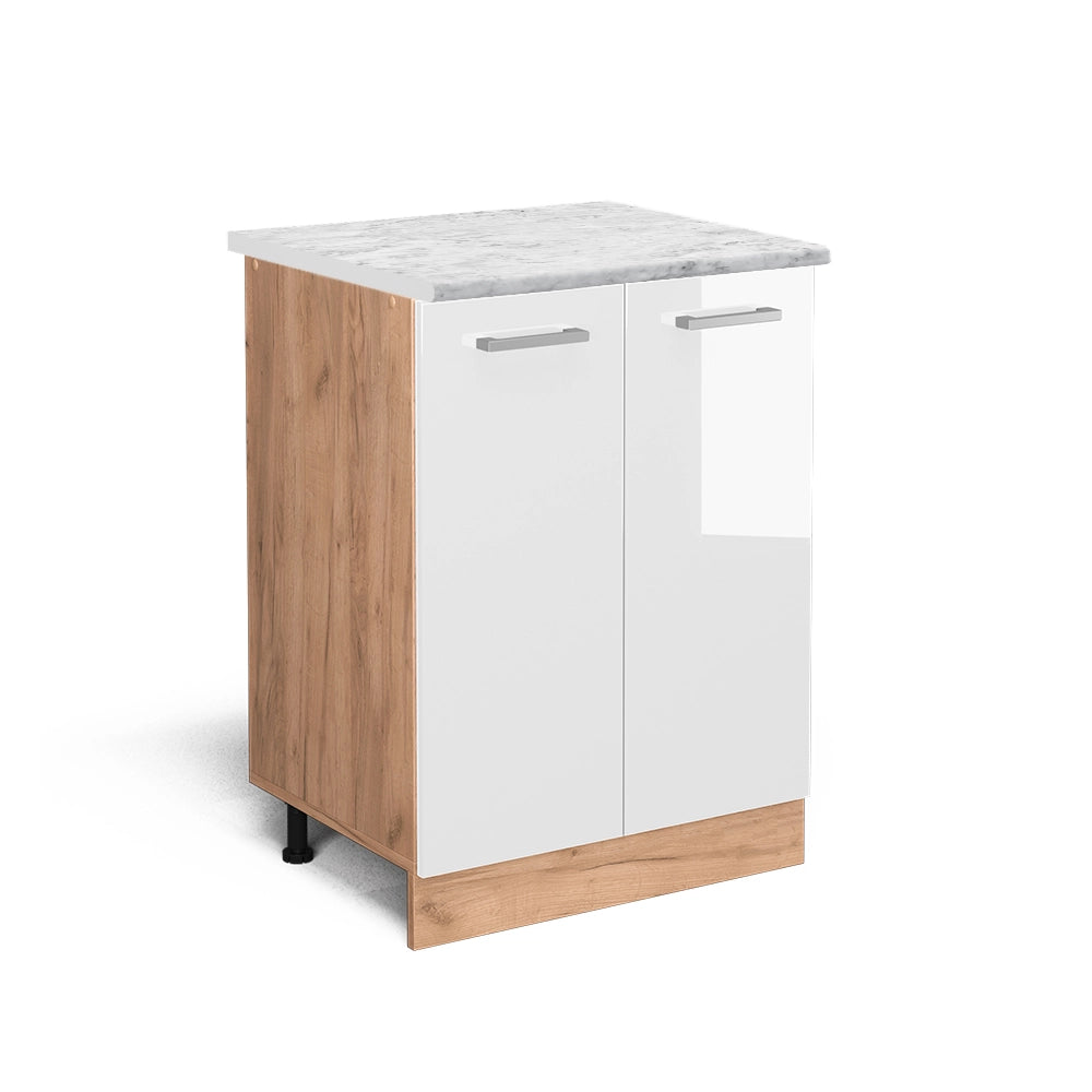 Vicco Mobiletto base cucina Bianco lucido 60 cm PL Marmo