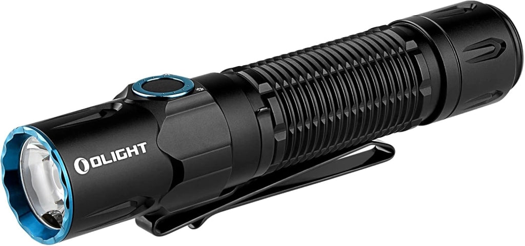 Warrior 3S Potente Torcia Max 2,300 Lumen, 300 Metri, 6 Uscite, 130 ore di Funzionamento Torcia con Doppio Interruttore a Led per Esterni, Forze Dell'ordine (Nero)