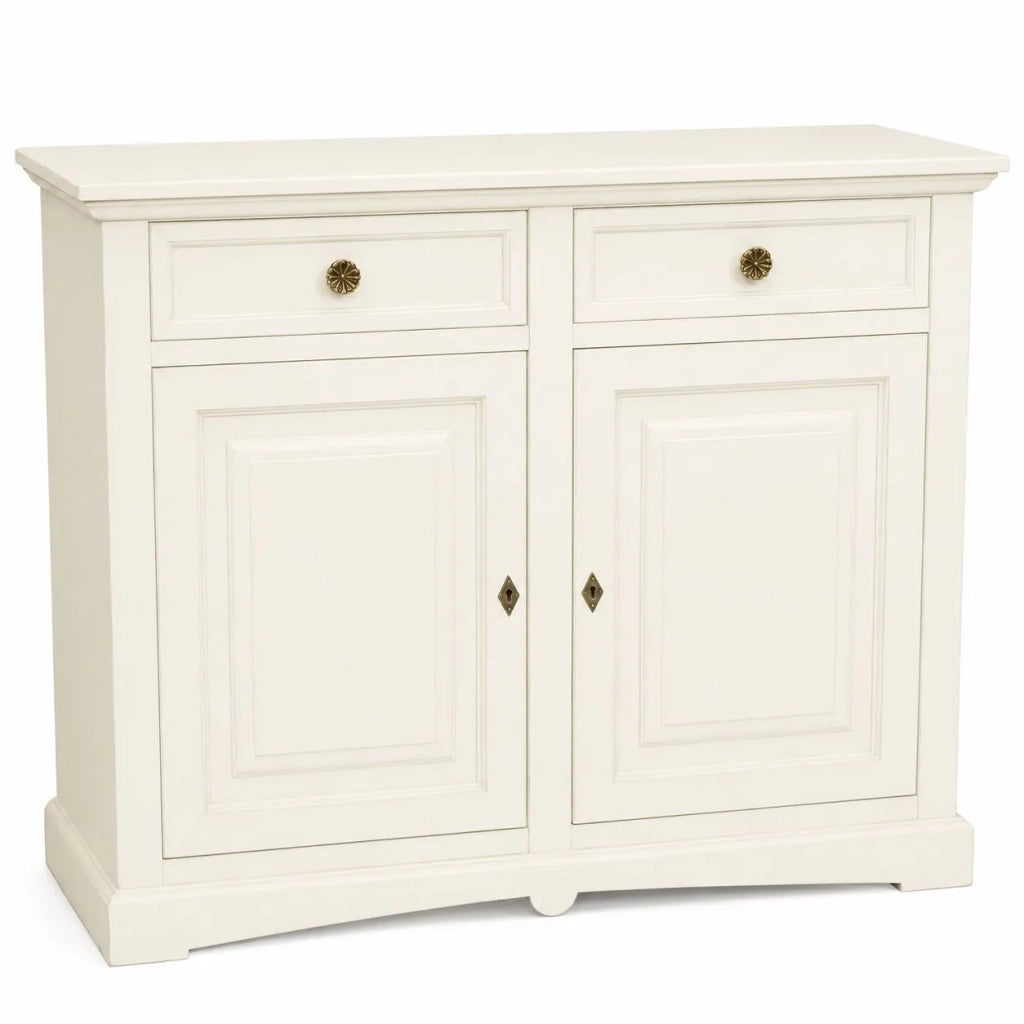Credenza shabby 2 ante legno avorio 117x46x96 - Mobili 2G