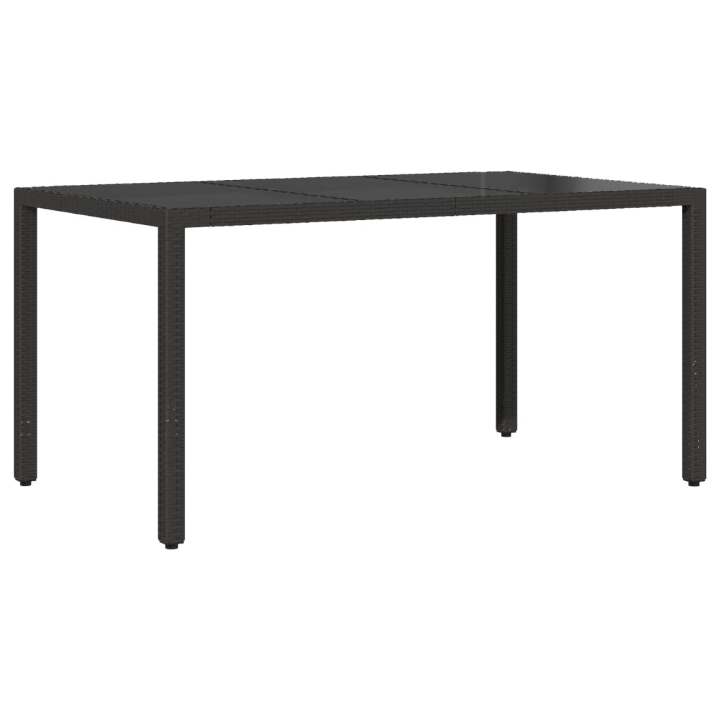 Set da Pranzo da Giardino 7 Pezzi con Cuscini Nero Poly Rattan