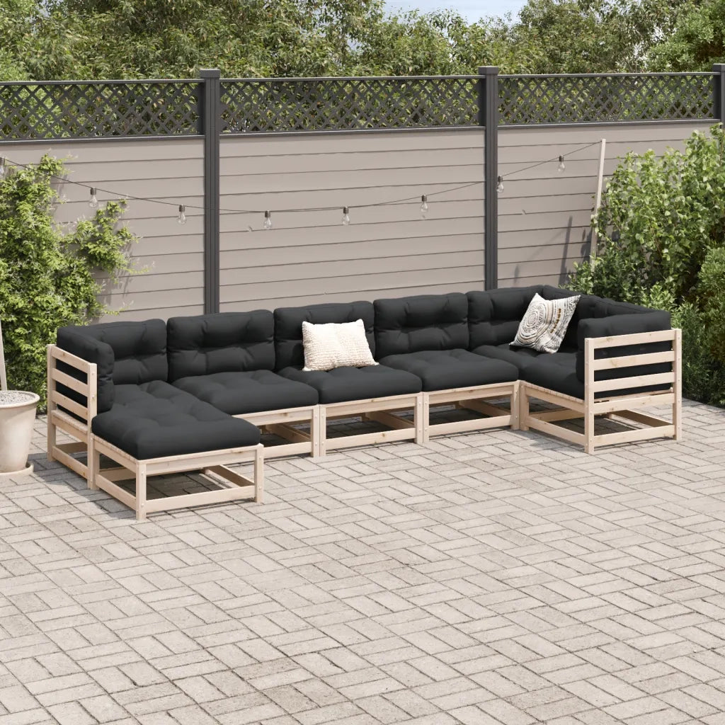 Set Divani da Giardino 7 pz con Cuscini Legno Massello di Pinocod mxl 92630