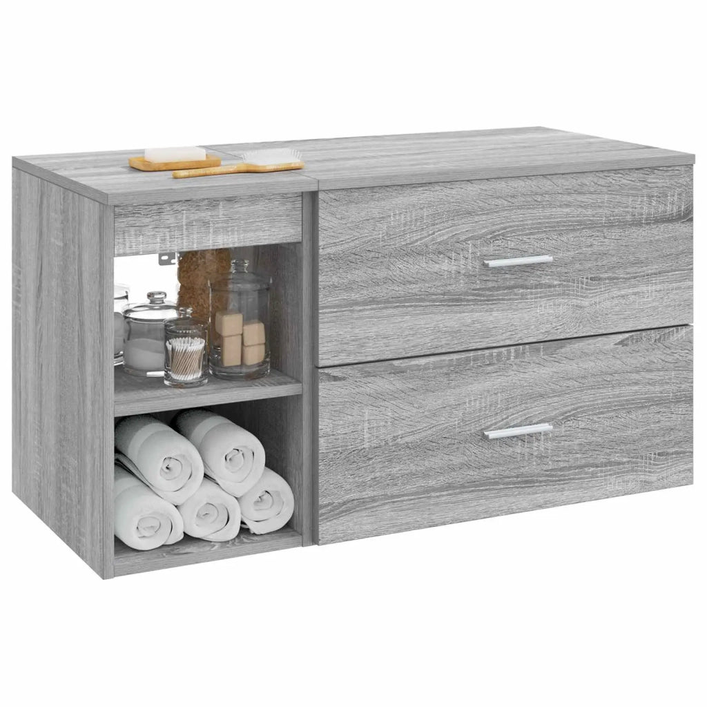 Set di mobili per il bagno 2 pcs Sonoma grigio 3403941