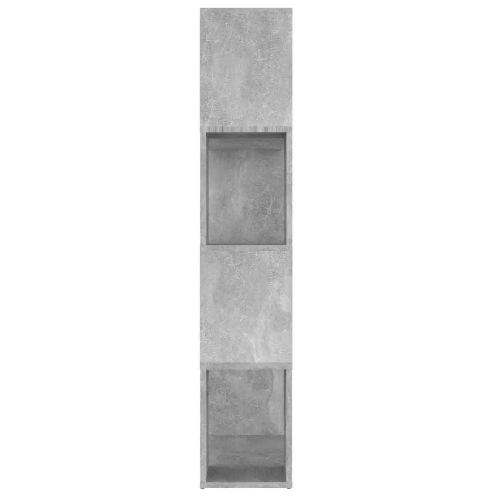 Libreria Divisorio-Scaffale per Libri-Mobile di Stoccaggio Grigio Cemento 80x24x124,5 cm in Truciolato