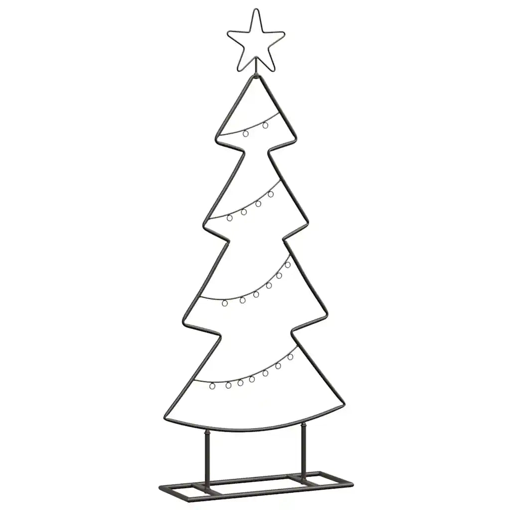 Albero di Natale in metallo con supporto Nero 90,5 cm Acciaio 42019187