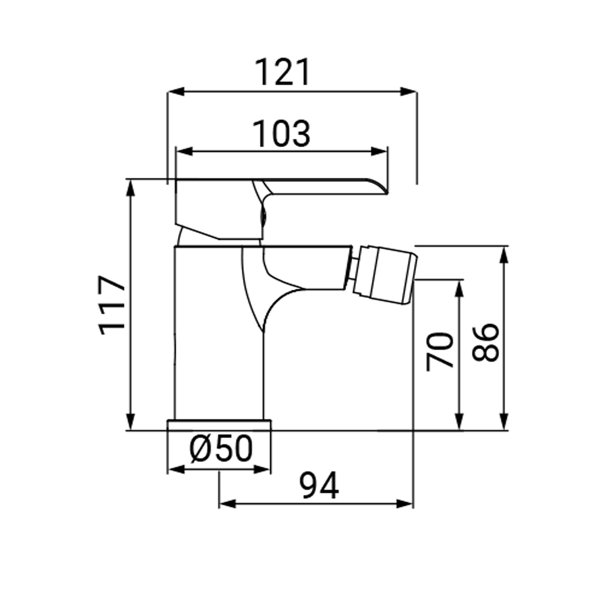 Miscelatore Bidet Serie Neruda Cromato