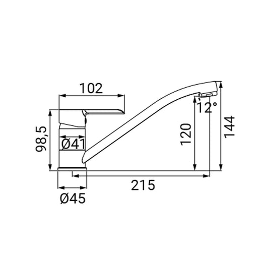 Miscelatore Lavello Monoforo Serie Neruda Cromato