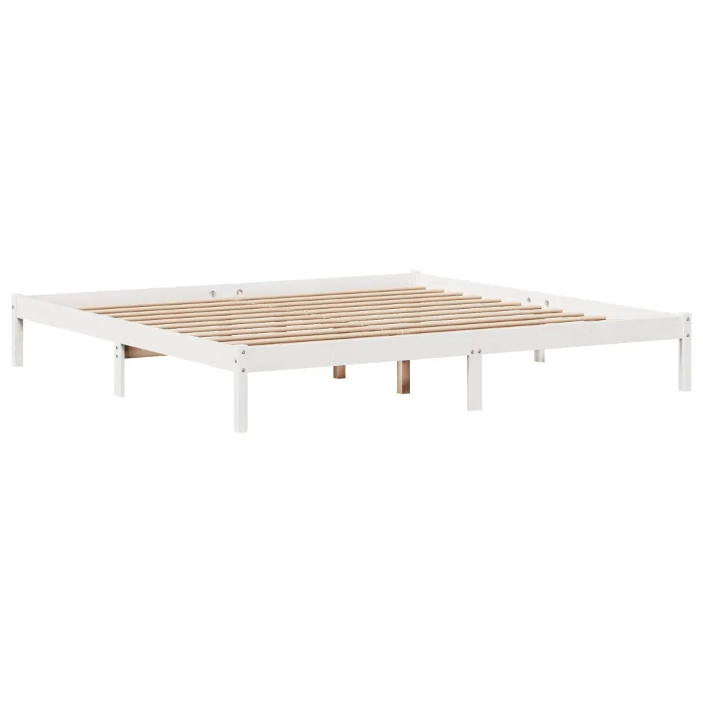 Giroletto senza Materasso Bianco 200x200 cm Legno Massello Pino 3305731