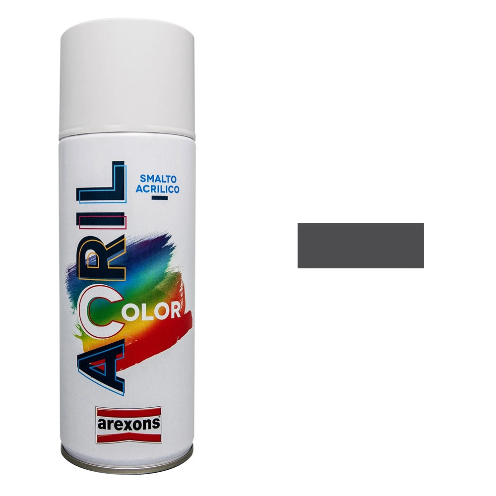Smalto Spray Acricolor Vernice Acrilica per Metallo Legno Muro Interno Esterno Colore: Grigio Grafite