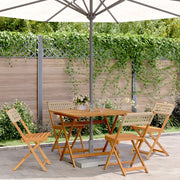 Set Pranzo da Giardino 5 pz Beige Polyrattan e Legno Massello 3281780