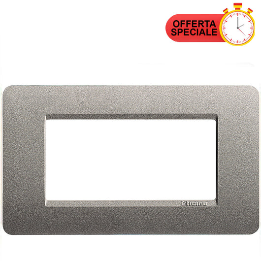 BTicino Matix Placca 4 Posti Titanio AM4804TA